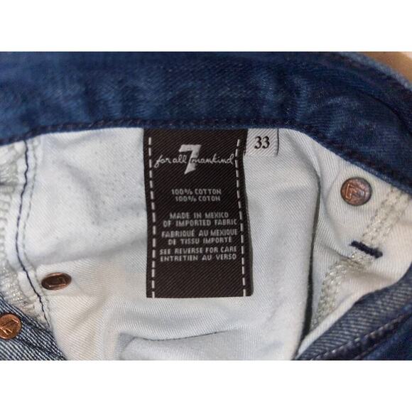 7 FOR ALL MANKIND STANDARD STRAIGHT LEG JEANS MEN'S SIZE 33x31 DARK WASH - Picture 3 of 8